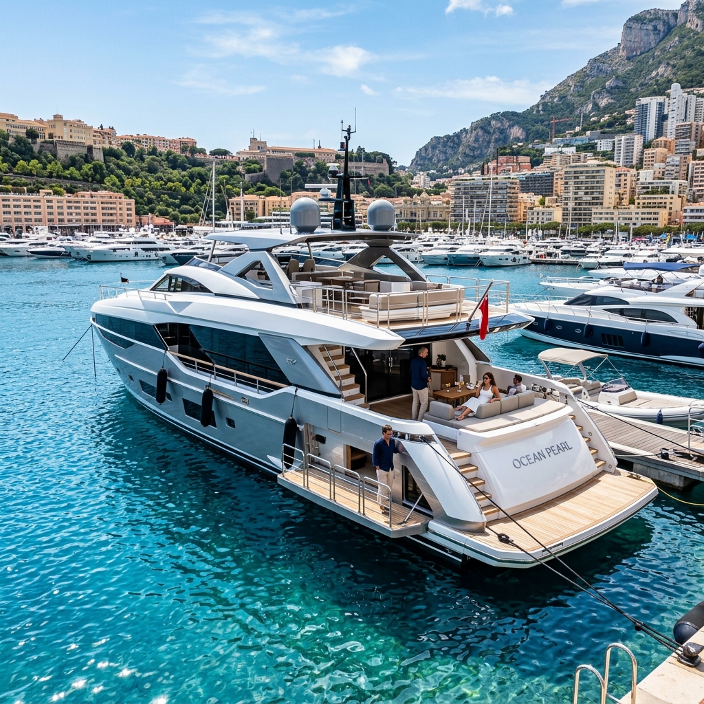 Aft deck dining on a luxury private motor yacht during a Sardinia yacht trip