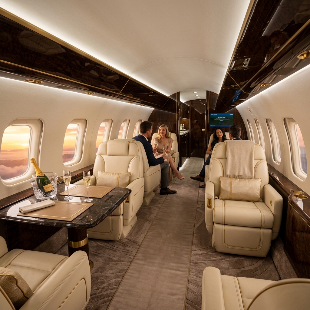 Ultra-Luxury Private Jet Interior